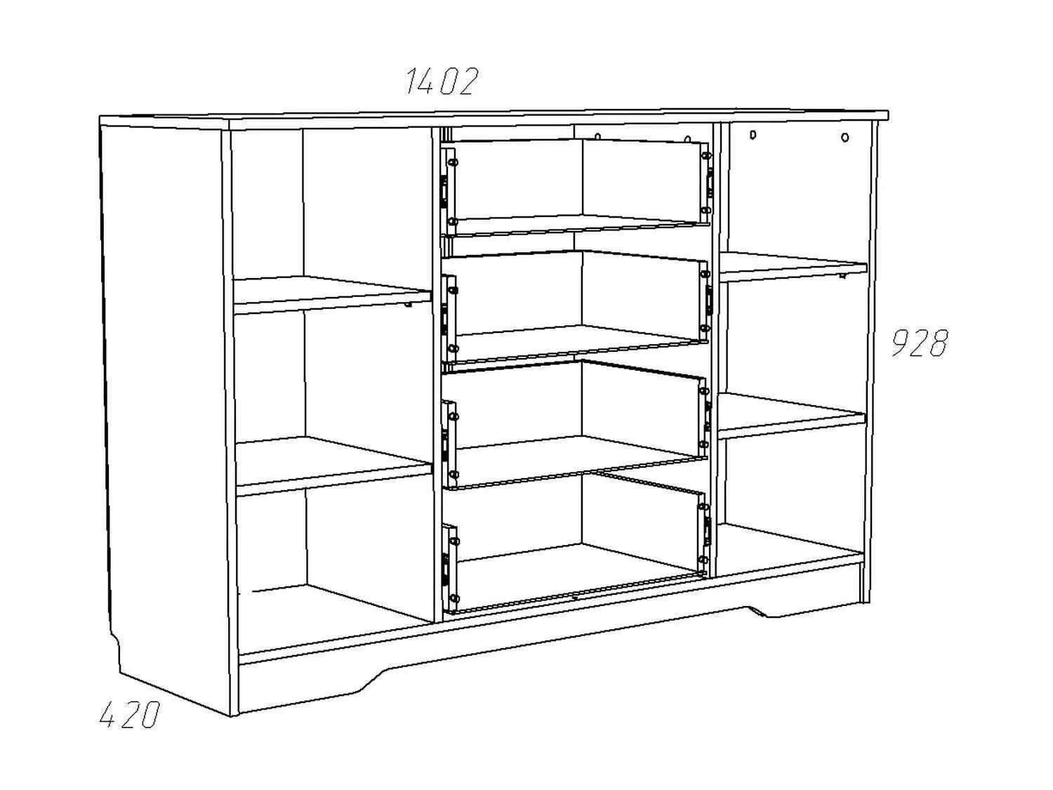НМ 040.35 Комод Оливия Дуб Сонома/белое дерево