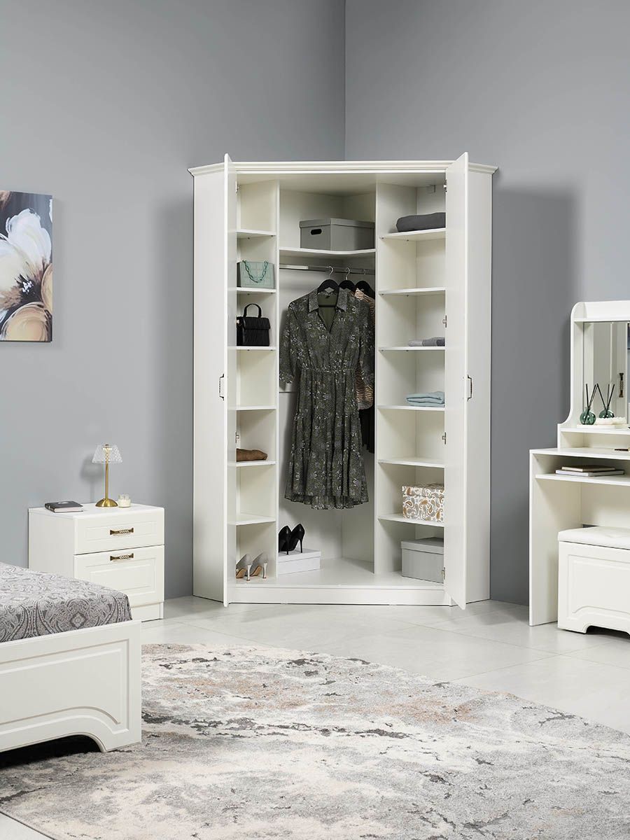 Ливерпуль Шкаф для одежды 13.124.02 Белый/Ясень ваниль