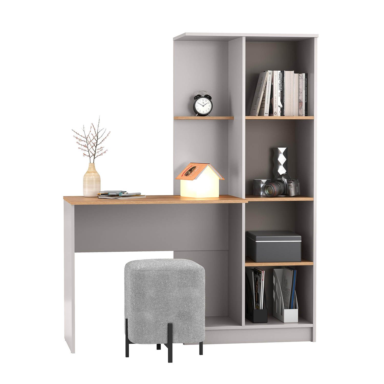 89.15 Прайм стол письменный левый кашемир / дуб золотой