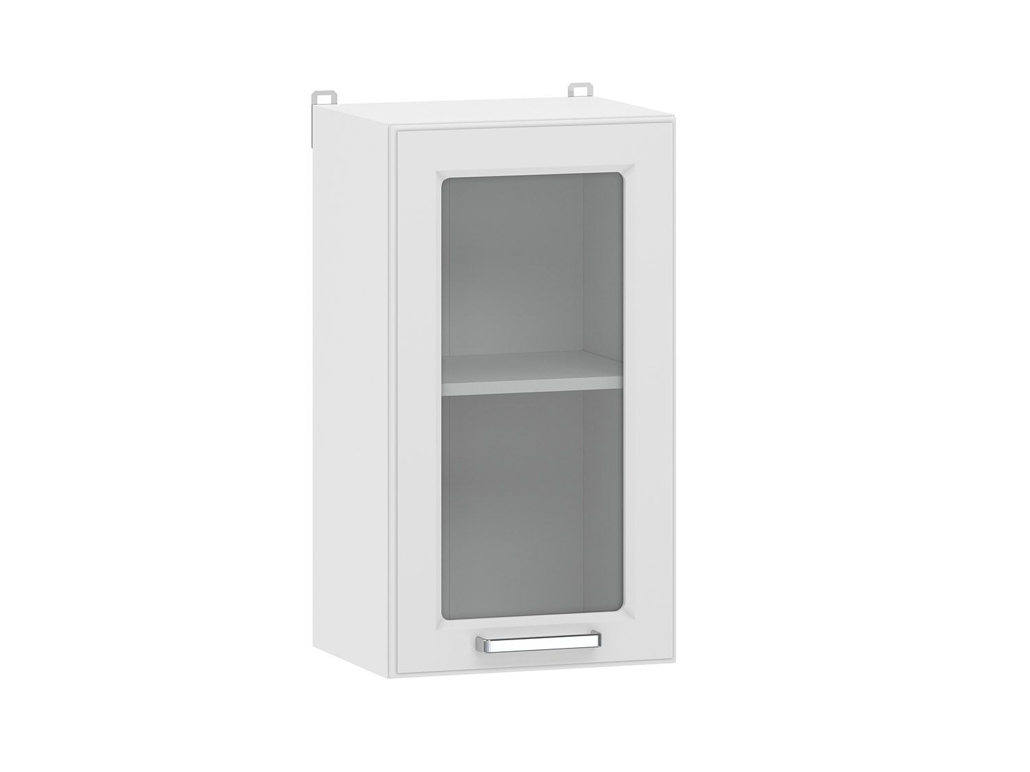 Вокс 100.30 400 шкаф навесной витрина / Белый/Меренга