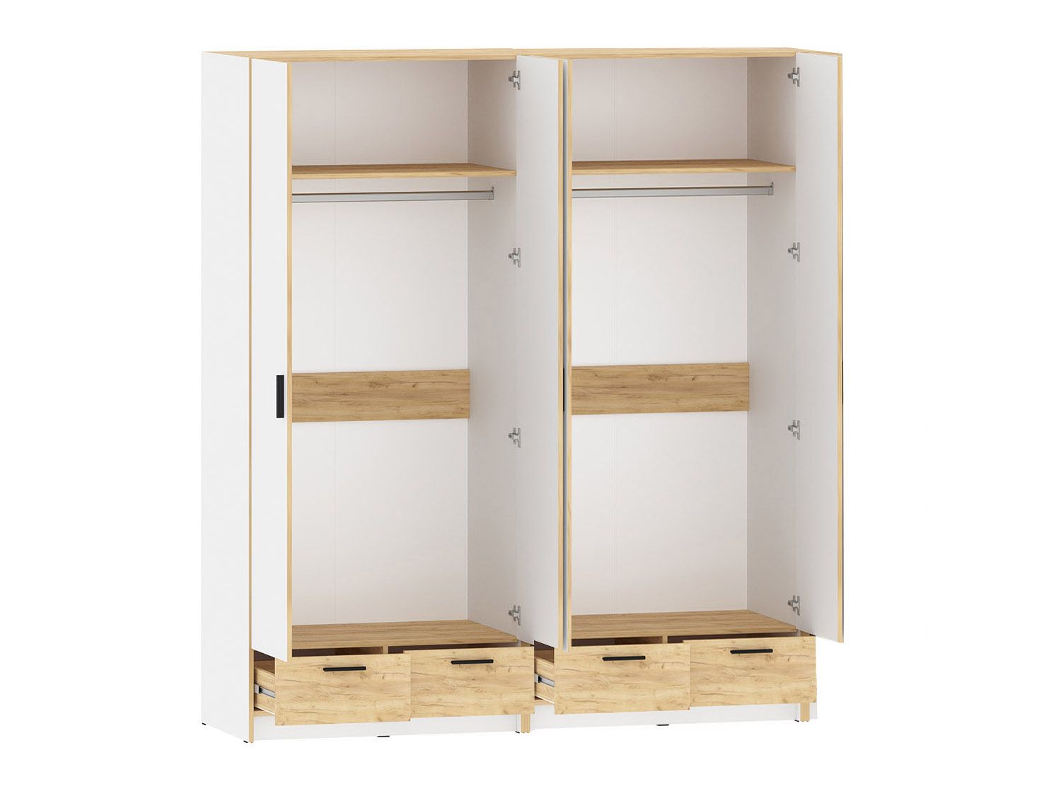 Спальня Оттавия 6 с зеркалами Белый / Дуб золотой