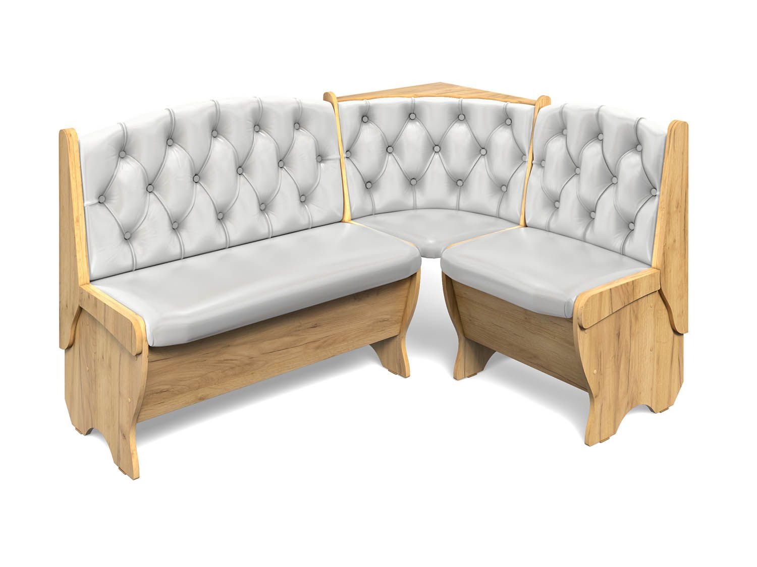 Скамья угловая Орхидея Люкс дуб крафт золотой/Борнео милк