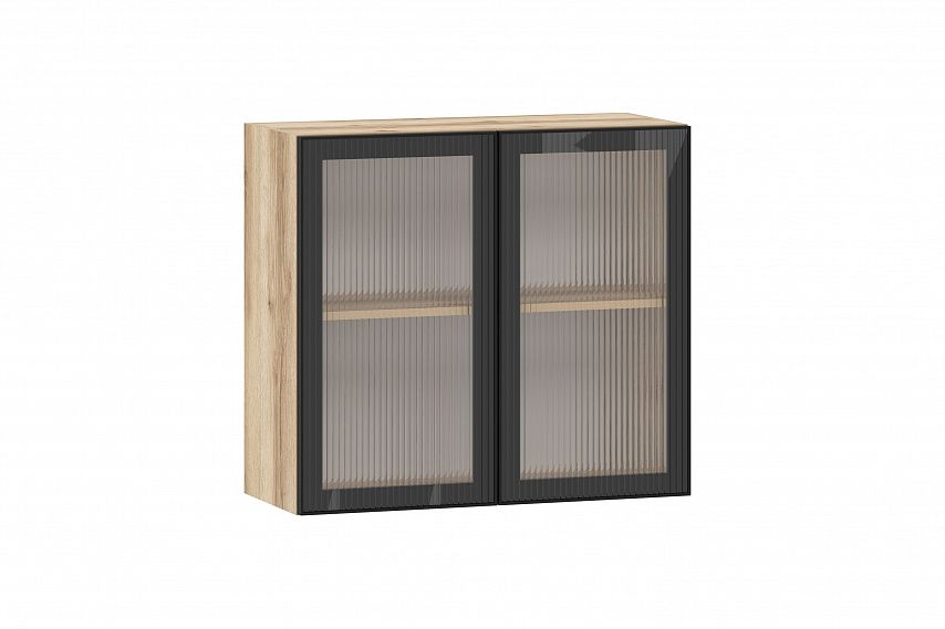 Moru шкаф навесной 100.81.800 / Дуб делано/Черный