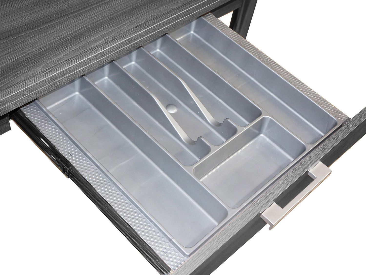 Симпл стол обеденный раскладной с ящиком / сосна пасадена/металлик