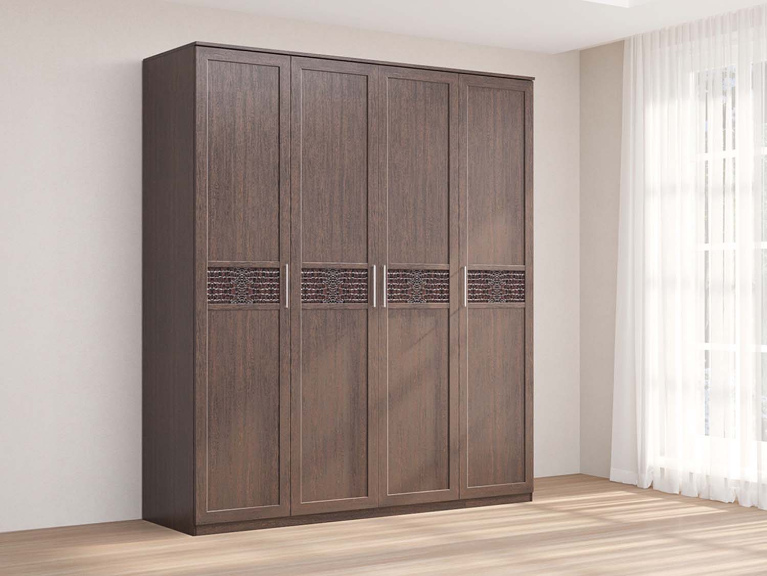 Кэт 4 шкаф 4-ств. - Венге/Кайман тёмный