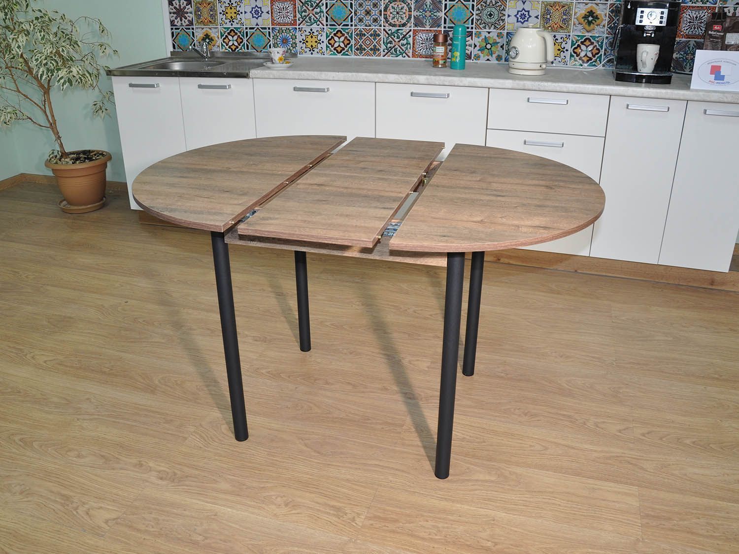 Стол обеденный Ника Дуб Веллингтон/черный