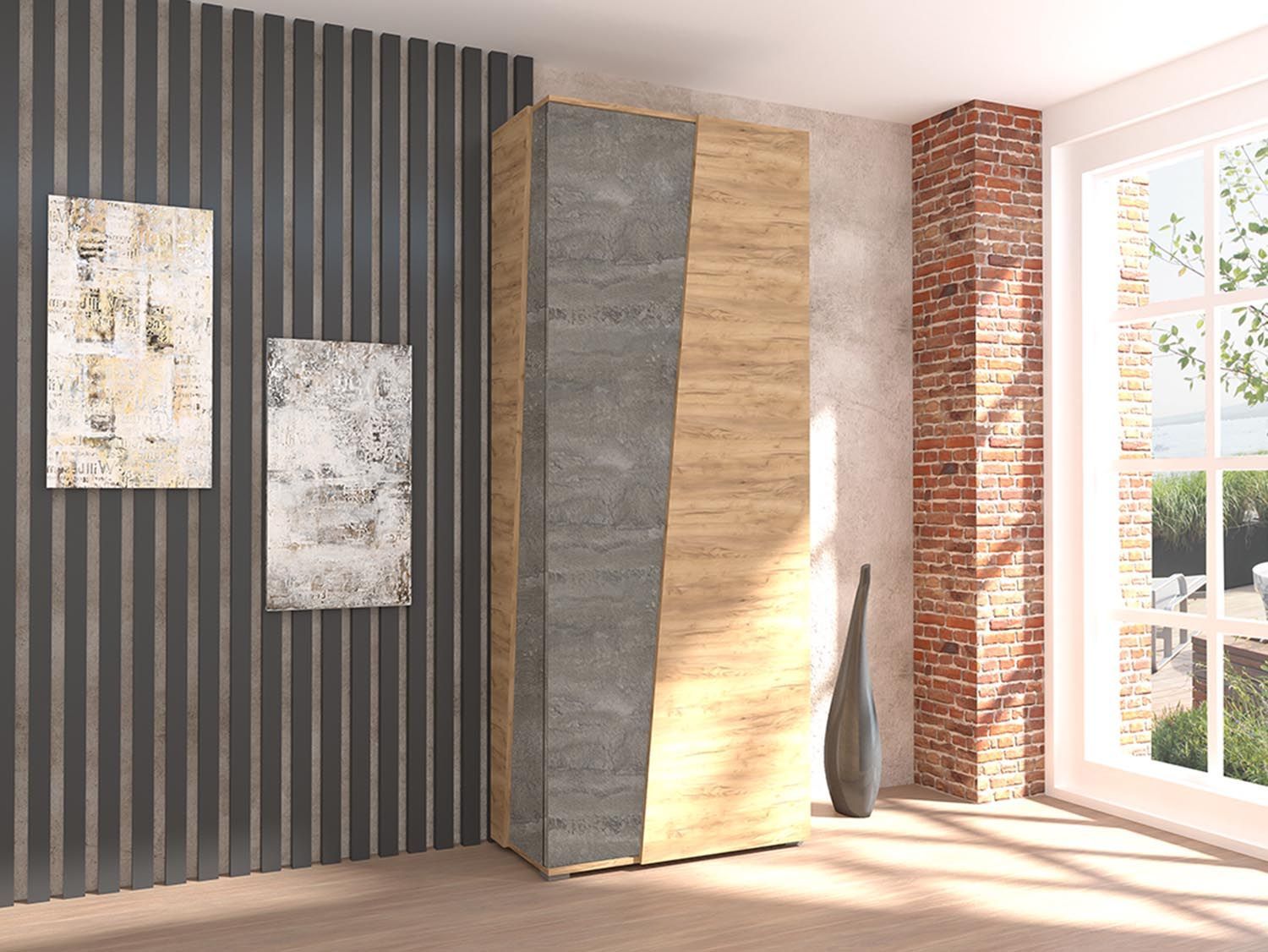 Аллегро 10 шкаф / Дуб Крафт золотой/Камень темный