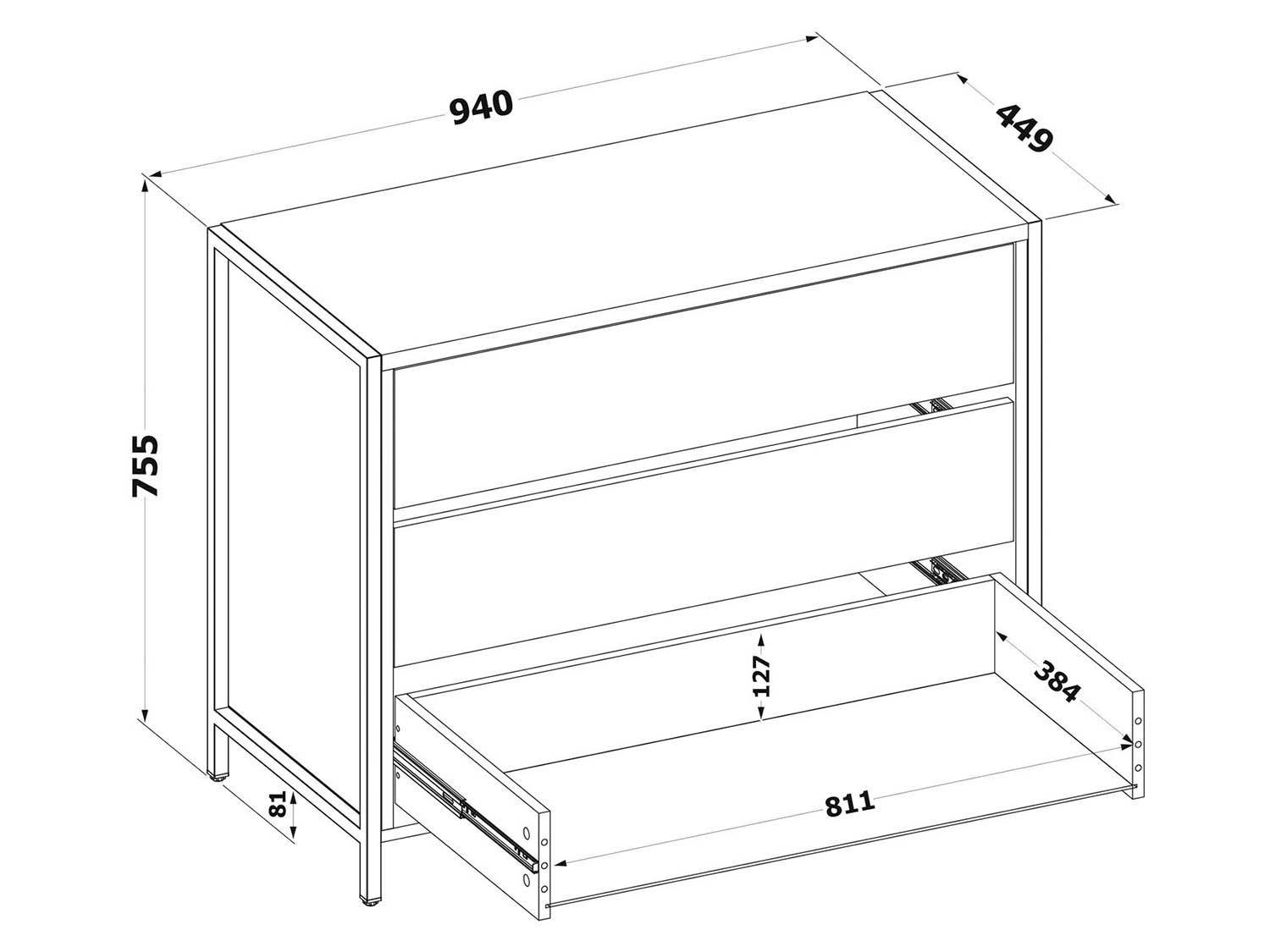 Комод Т-401 Дуб Делано