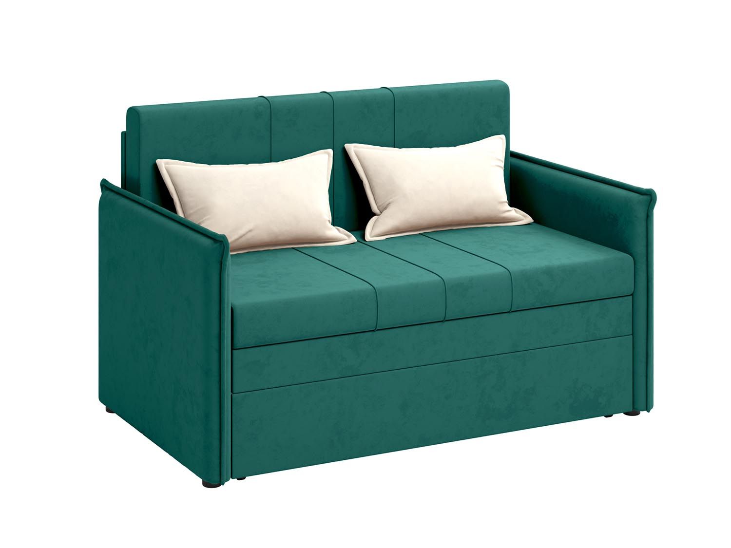 Дэнди диван-кровать 2 думки / велюр Fresh изумруд / крем