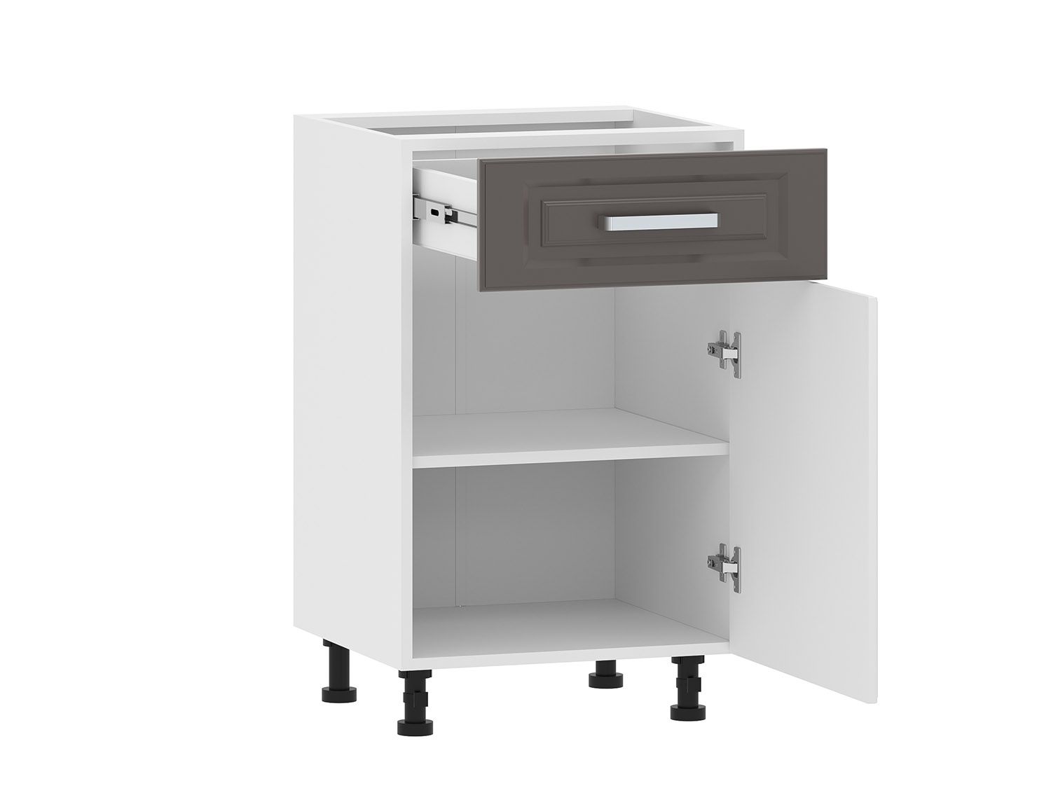 Вокс 100.08 500 тумба кухонная / Белый/Графит