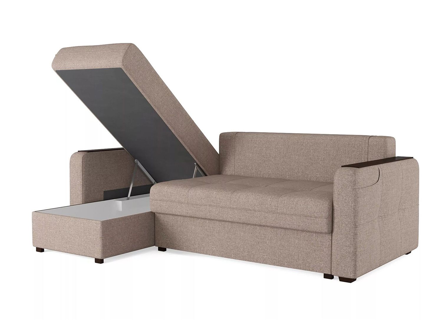 Диван угловой Смарт3 1Пф-2Т Рогожка шерлок 932