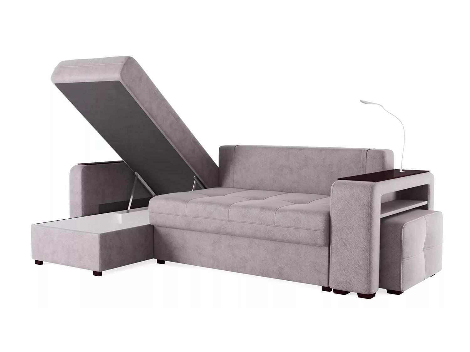 Диван угловой Смарт 4 Б3-1Пф-2Т-Б4 Велюр Кашемир 890