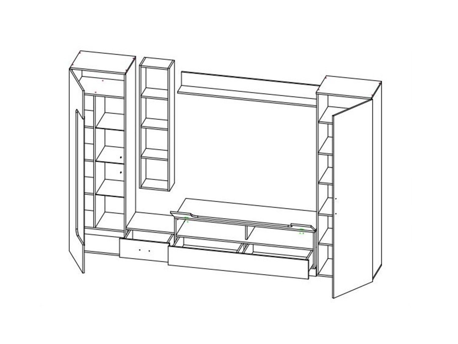 Loft - 20 стенка ТВА Белый Снег / Черный