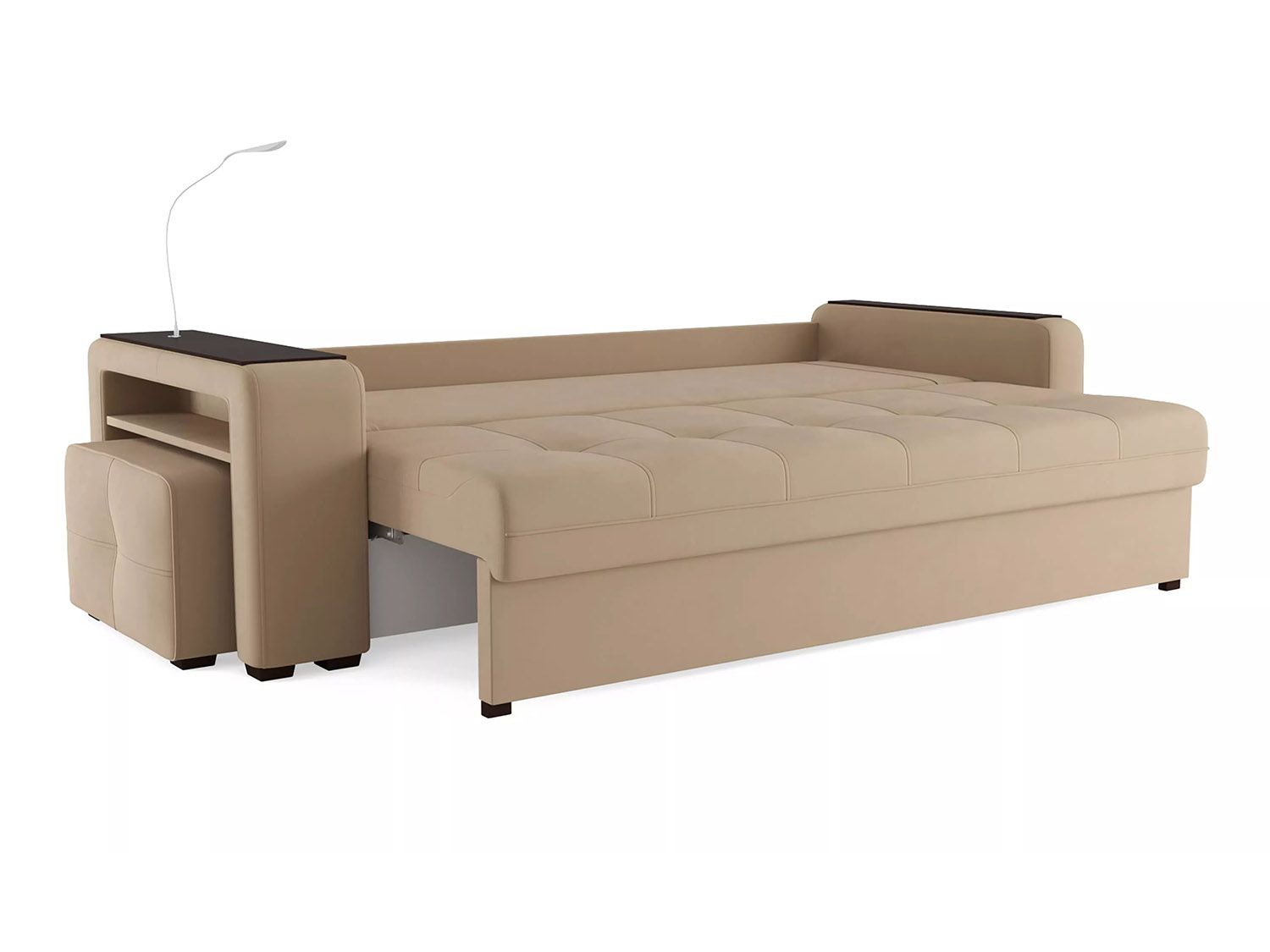 Диван Смарт 4 пуф слева Б4-3т-Б3 СК Велюр Велютто 05