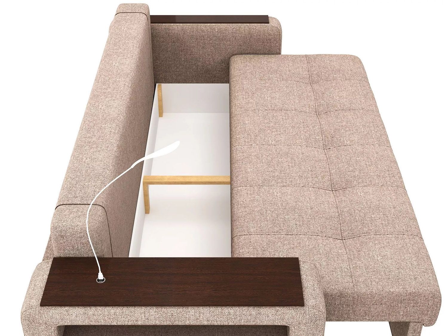 Диван Смарт 4 пуф слева Б4-3т-Б3 СК Рогожка шерлок 932