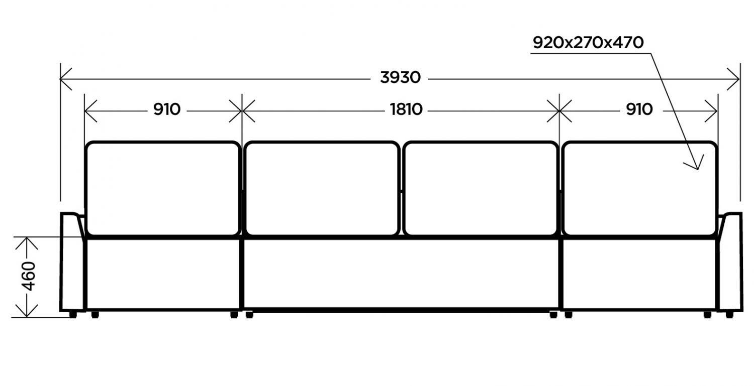 Диван П-образный Марсель коричневый