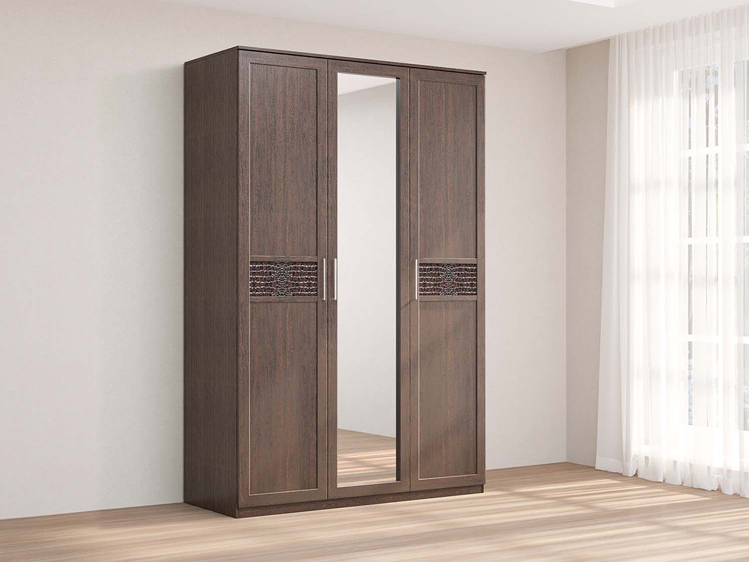 Кэт 4 шкаф 3-ств. - Венге/Кайман тёмный