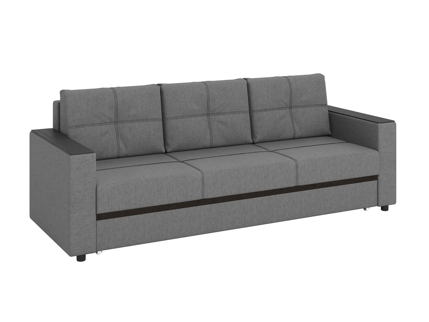 Смарт диван-кровать 3-х мест / рогожка серая