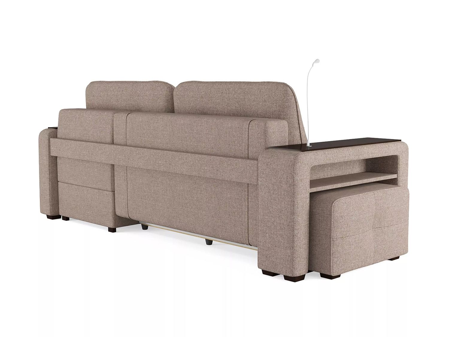 Диван угловой Смарт 4 Б4-2Т-1Пф-Б3 Рогожка шерлок 932