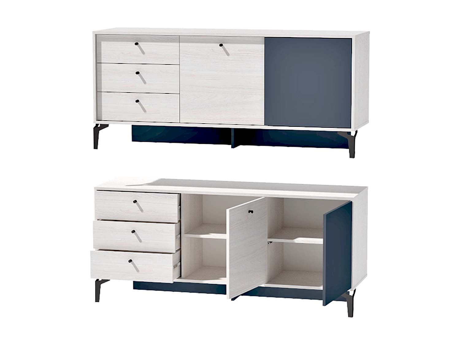 Гостиная Лион 1 - Ясень Анкор светлый/Графит