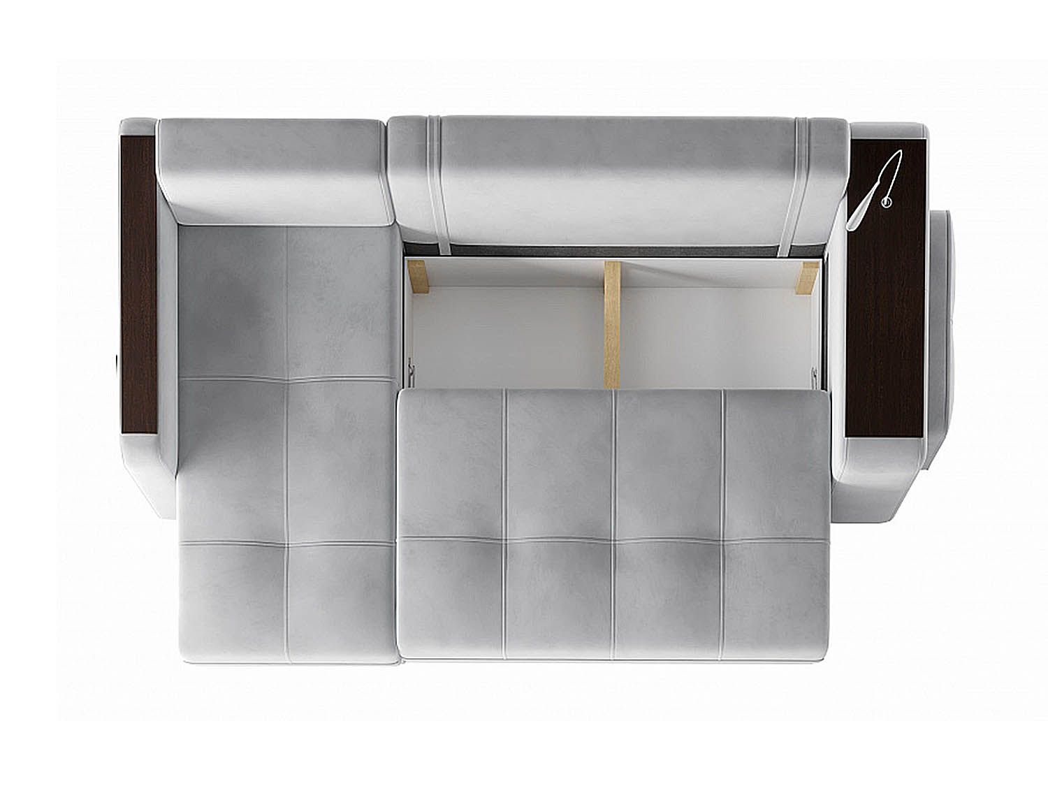 Диван угловой Smart 4 Б3-1Пф-2Т-Б4 Велюр Ультра Смог