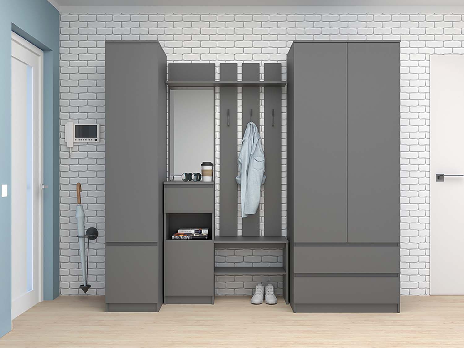 Прихожая Кэт-1 набор 2 - Графит