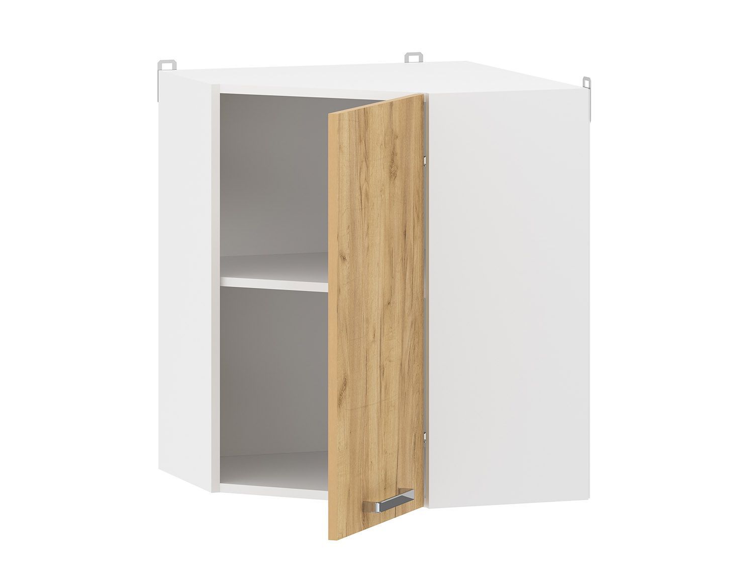 Борги 100.34 шкаф навесной угловой Белый / Дуб Крафт золотой