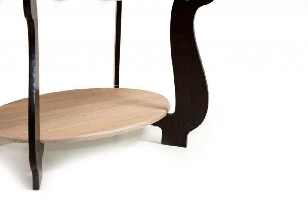 Стол журнальный СЖ-25 с рисунком Р-4 венге/дуб