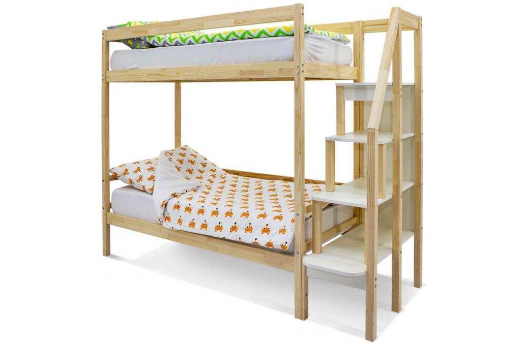 Детская двухярусная кровать Бельмарко Svogen натура (без покрытия)