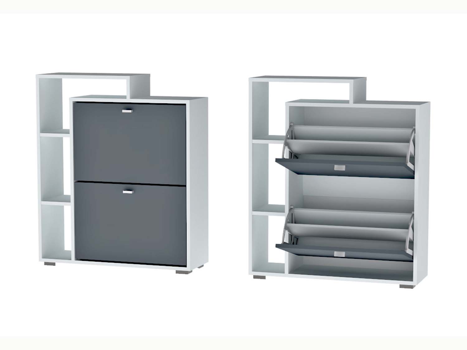 Обувница №4 - Белый/Графит