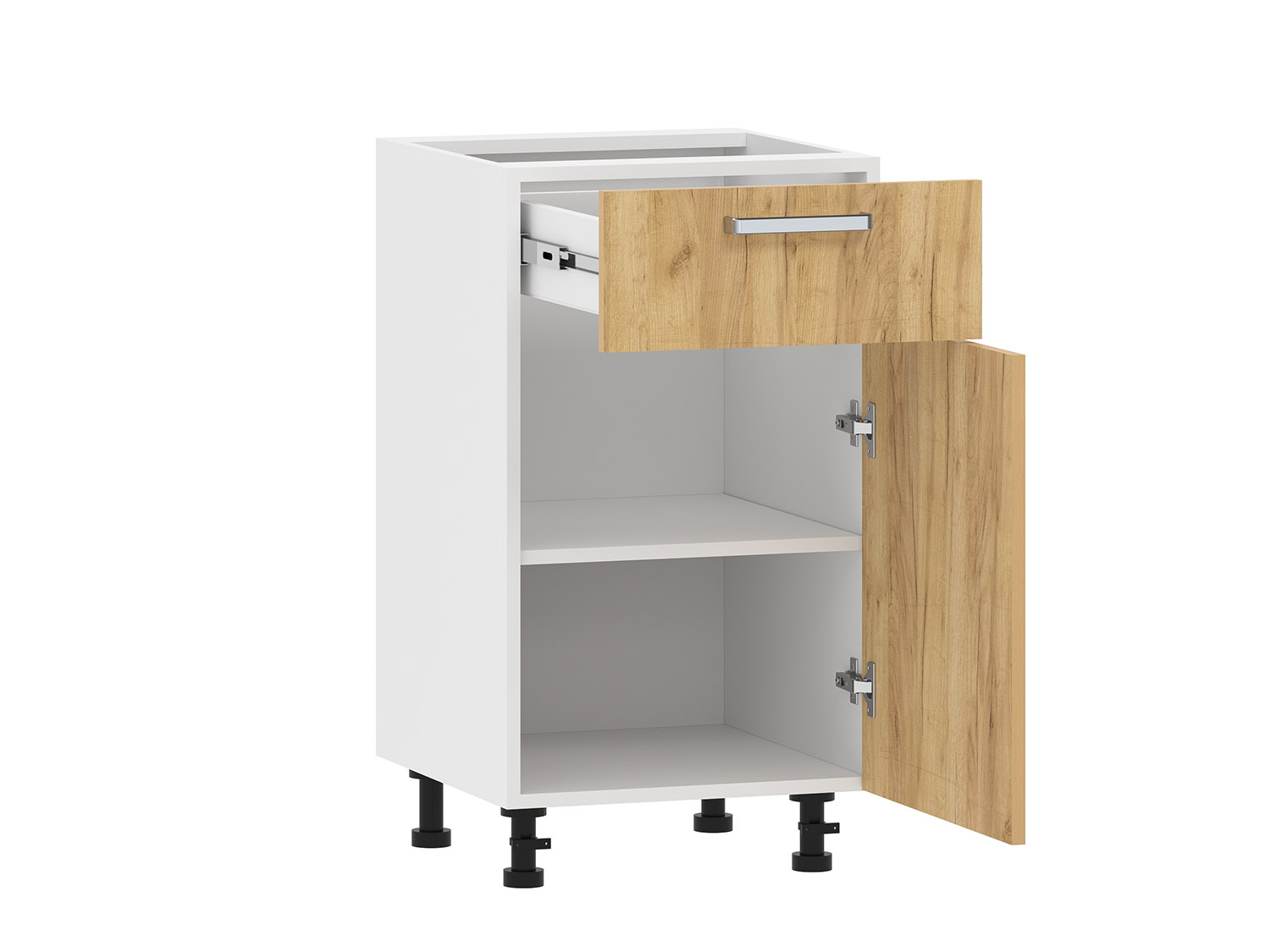 Борги 100.08 450 тумба кухонная / Белый/Дуб Крафт золотой