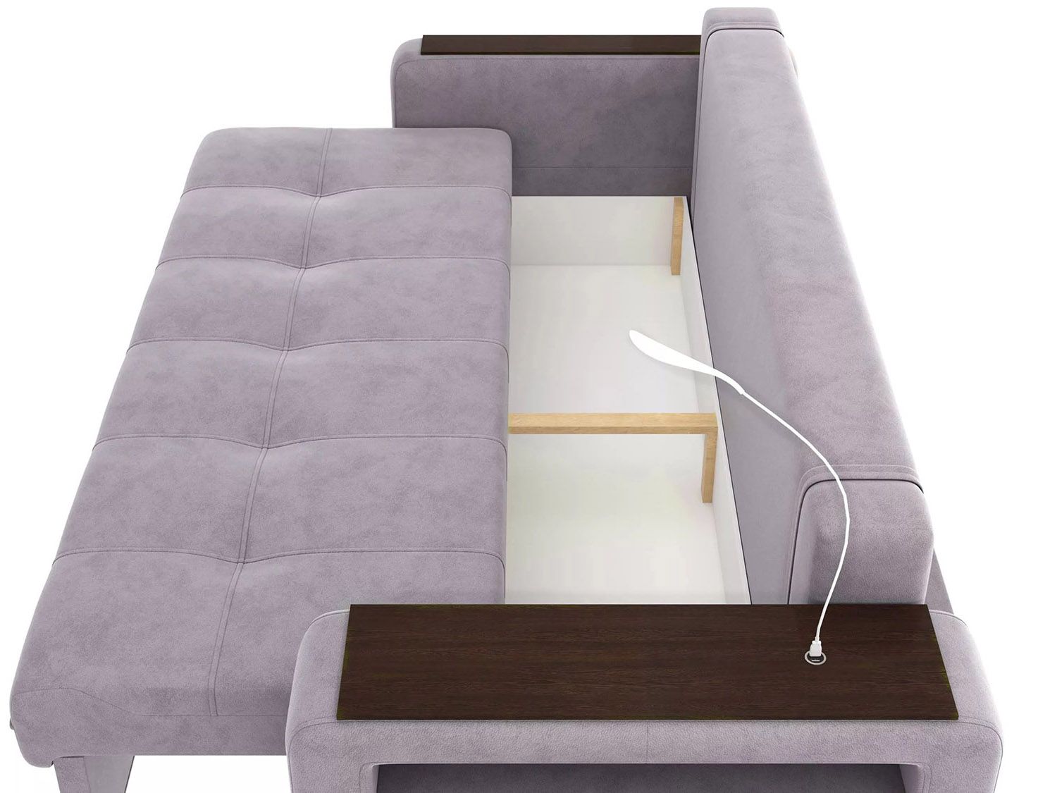 Диван Smart 4 пуф справа Б3-3Т-Б4 СК Велюр Кашемир 890