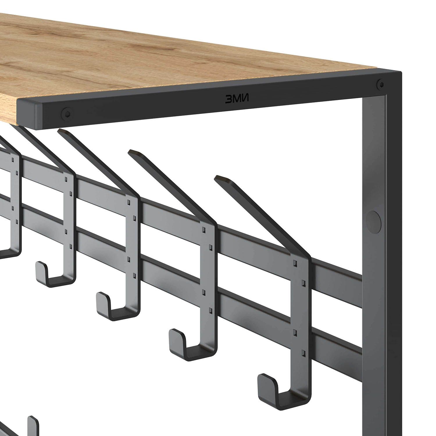 Вешалка с полкой 2-х ярусная Торонто 22Д Черный