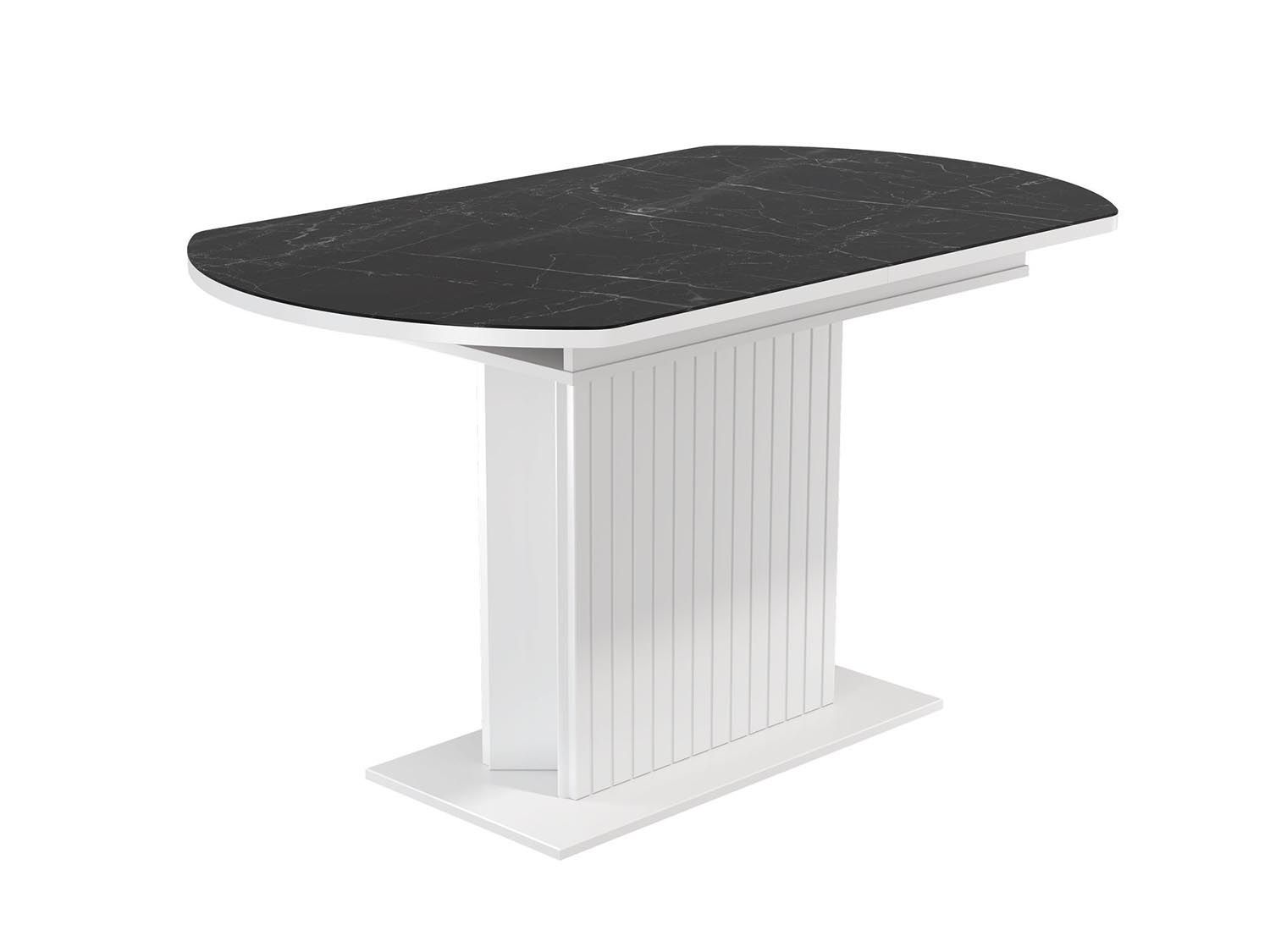 55.09 Адажио стол обеденный / белый/УФ печать черный мрамор