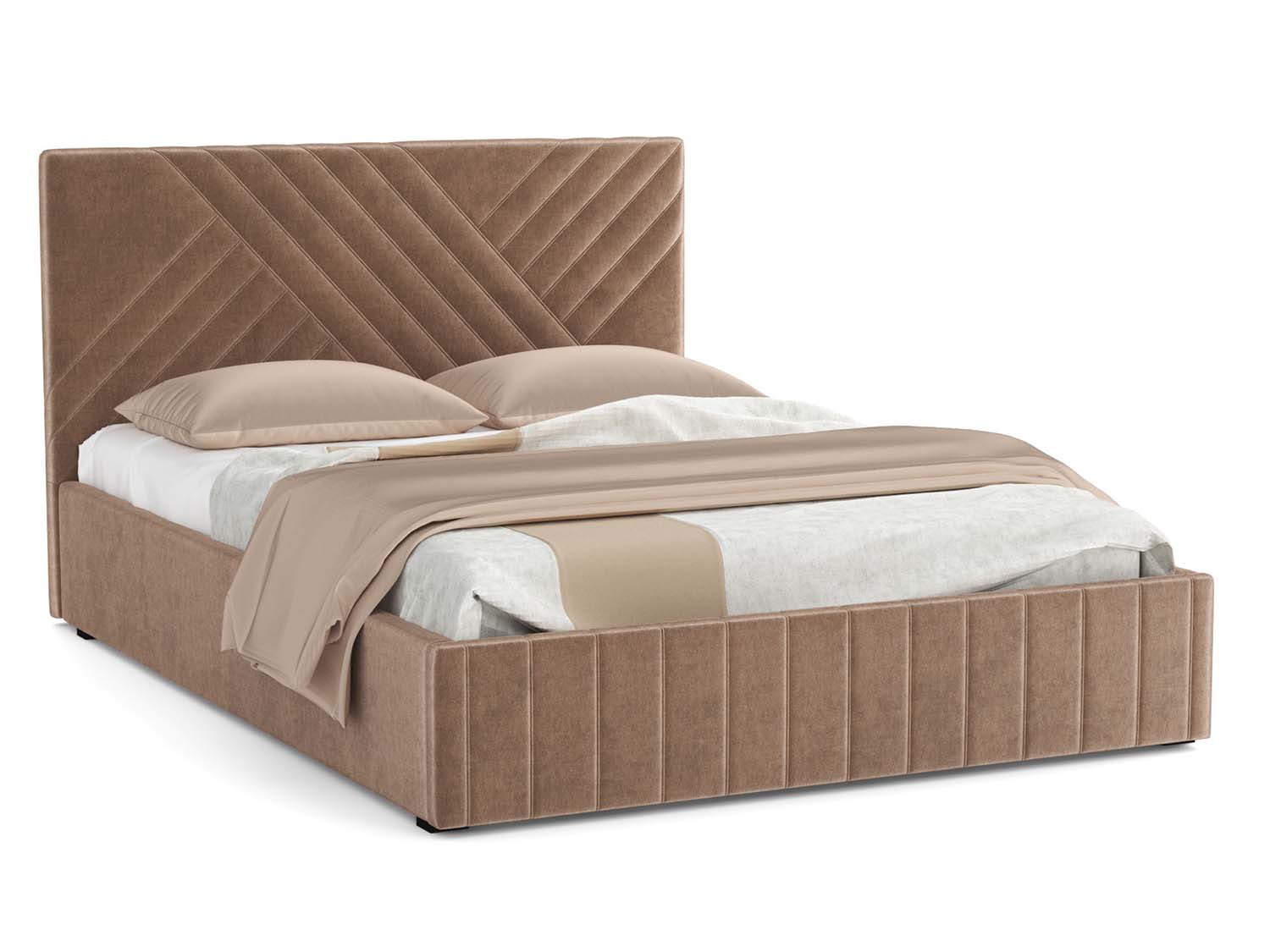 Гамма Ф кровать 1600 - велюр Fresh хумус