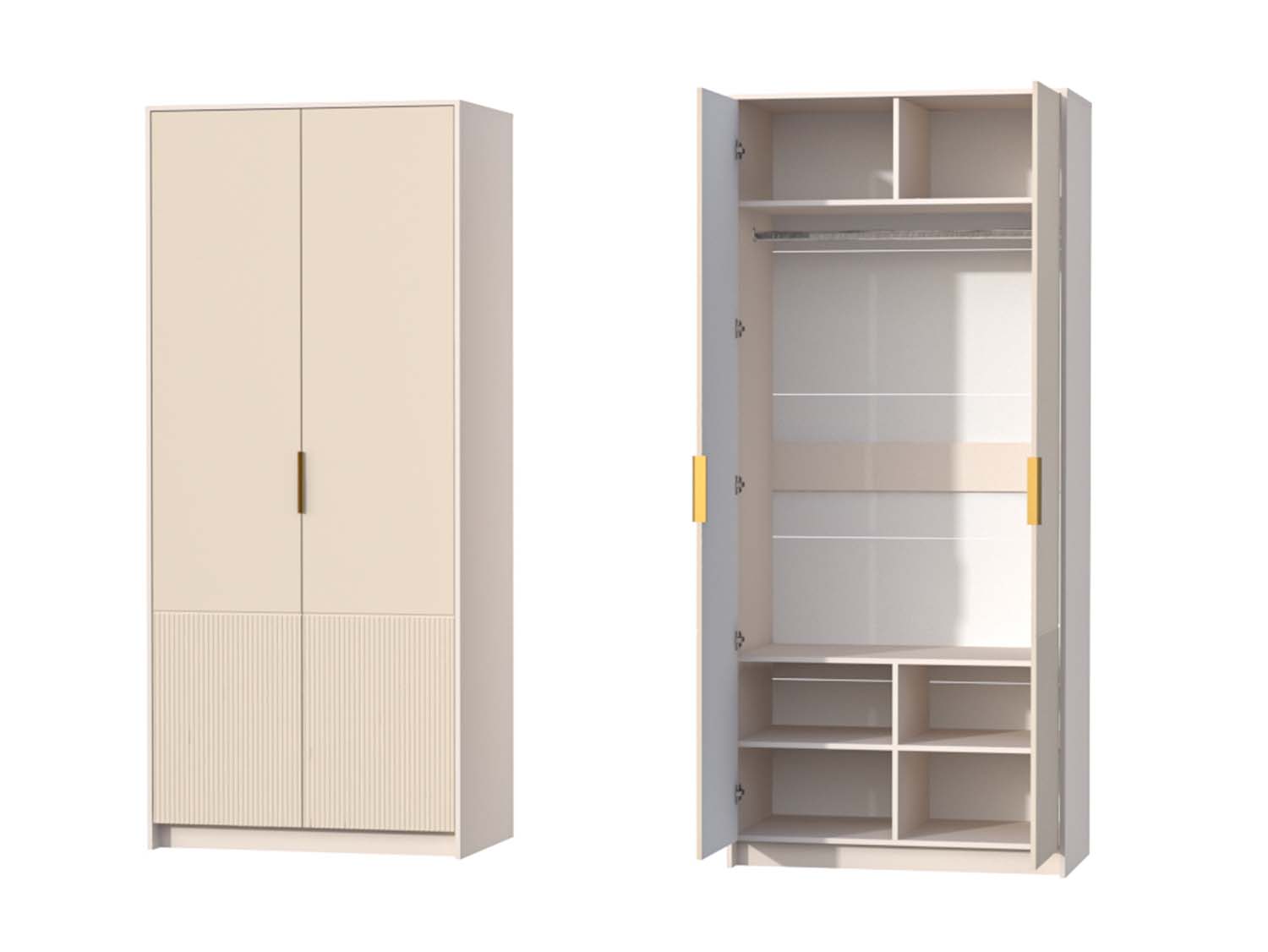 Кэт 3 шкаф 2 ств. - Кашемир/Тирамису