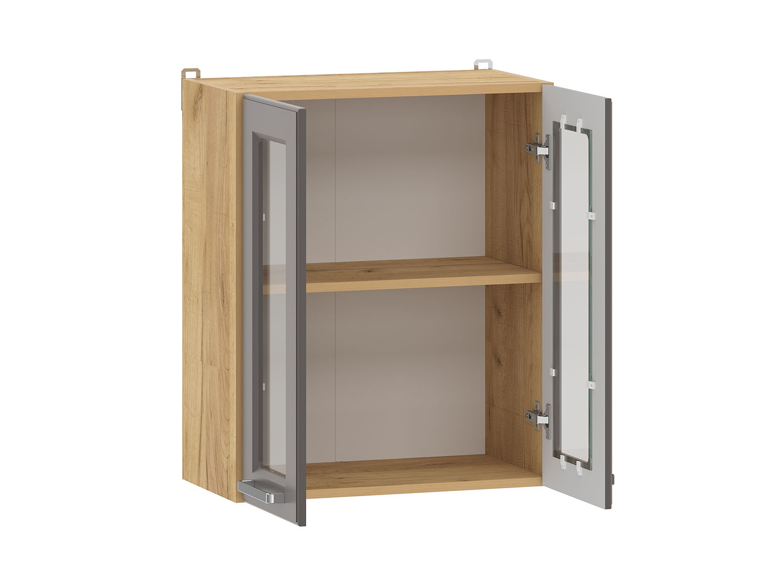 Вокс 100.31 600 шкаф навесной витрина / Дуб крафт золотой/Графит