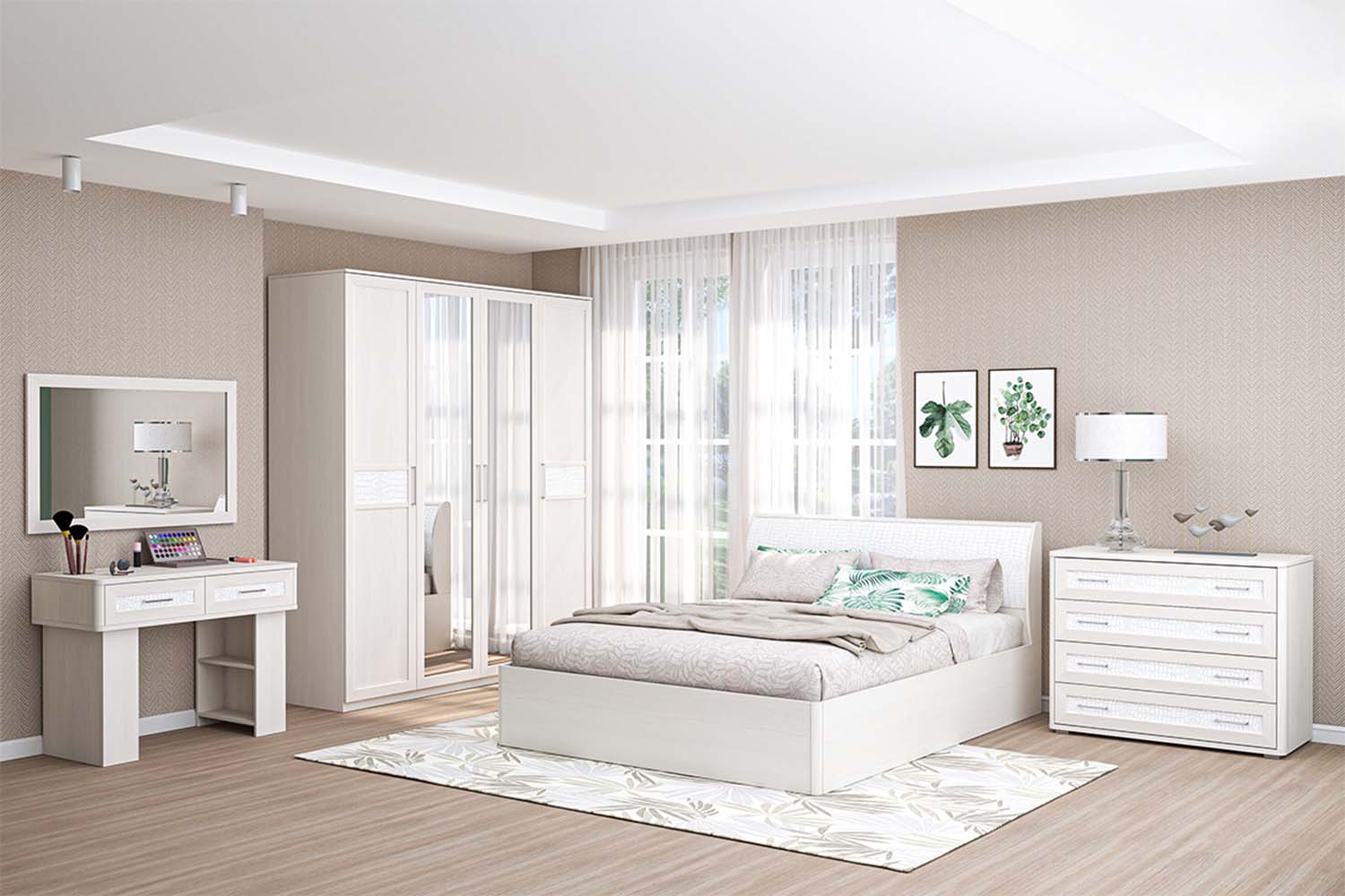 Спальня Кэт 4 вар. 5 - Бодега белая/Кайман белый