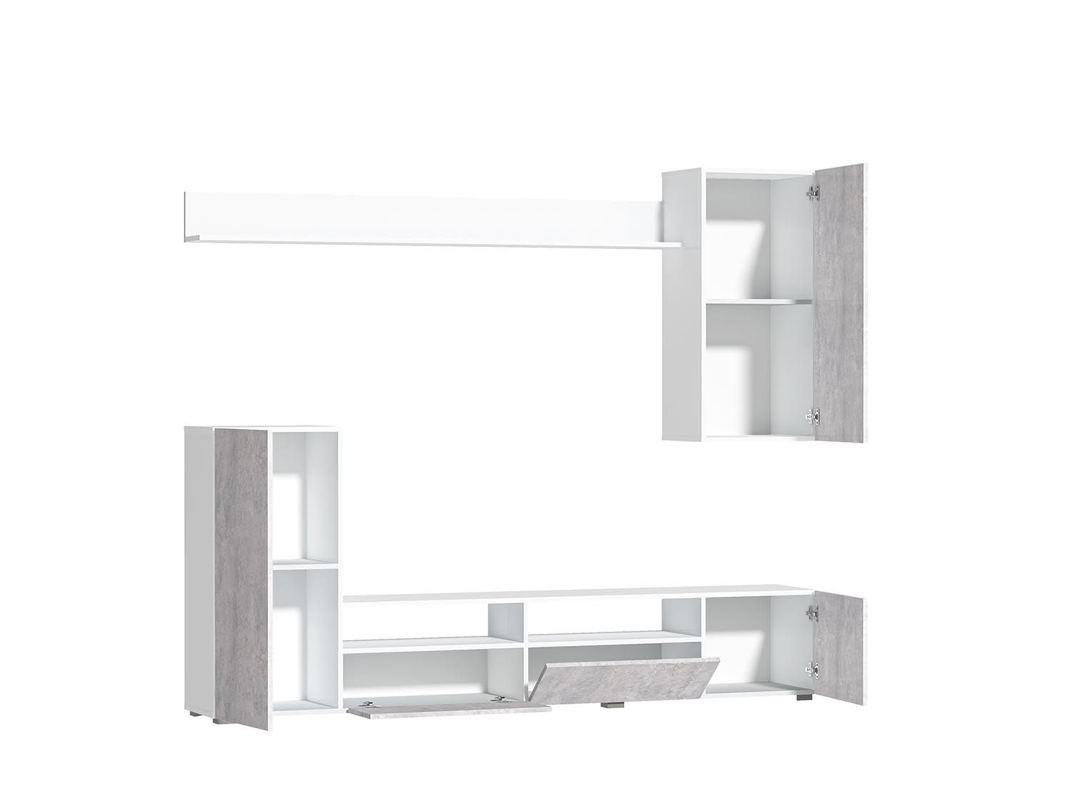 Аллегро 2 гостиная / Белый/цемент светлый