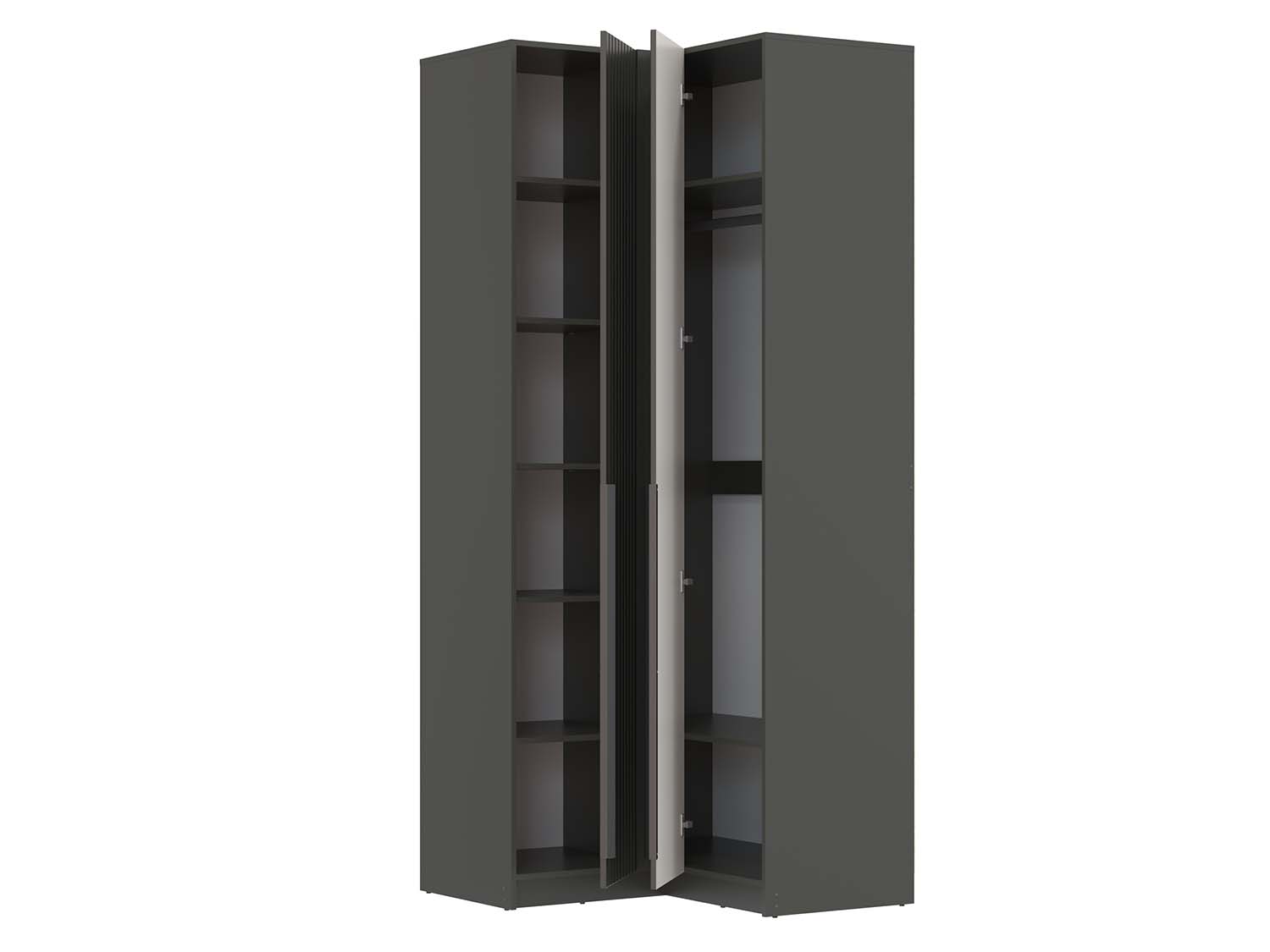 67.26 Брандо шкаф угловой МДФ - Диамант серый