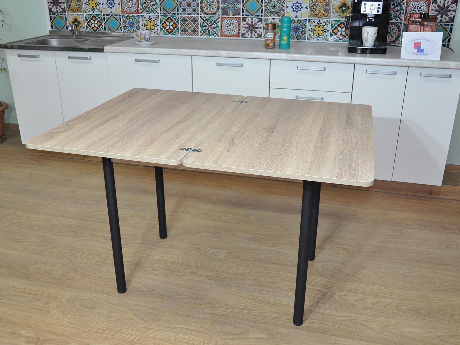 Симпл стол обеденный раскладной / Дуб сонома/черный