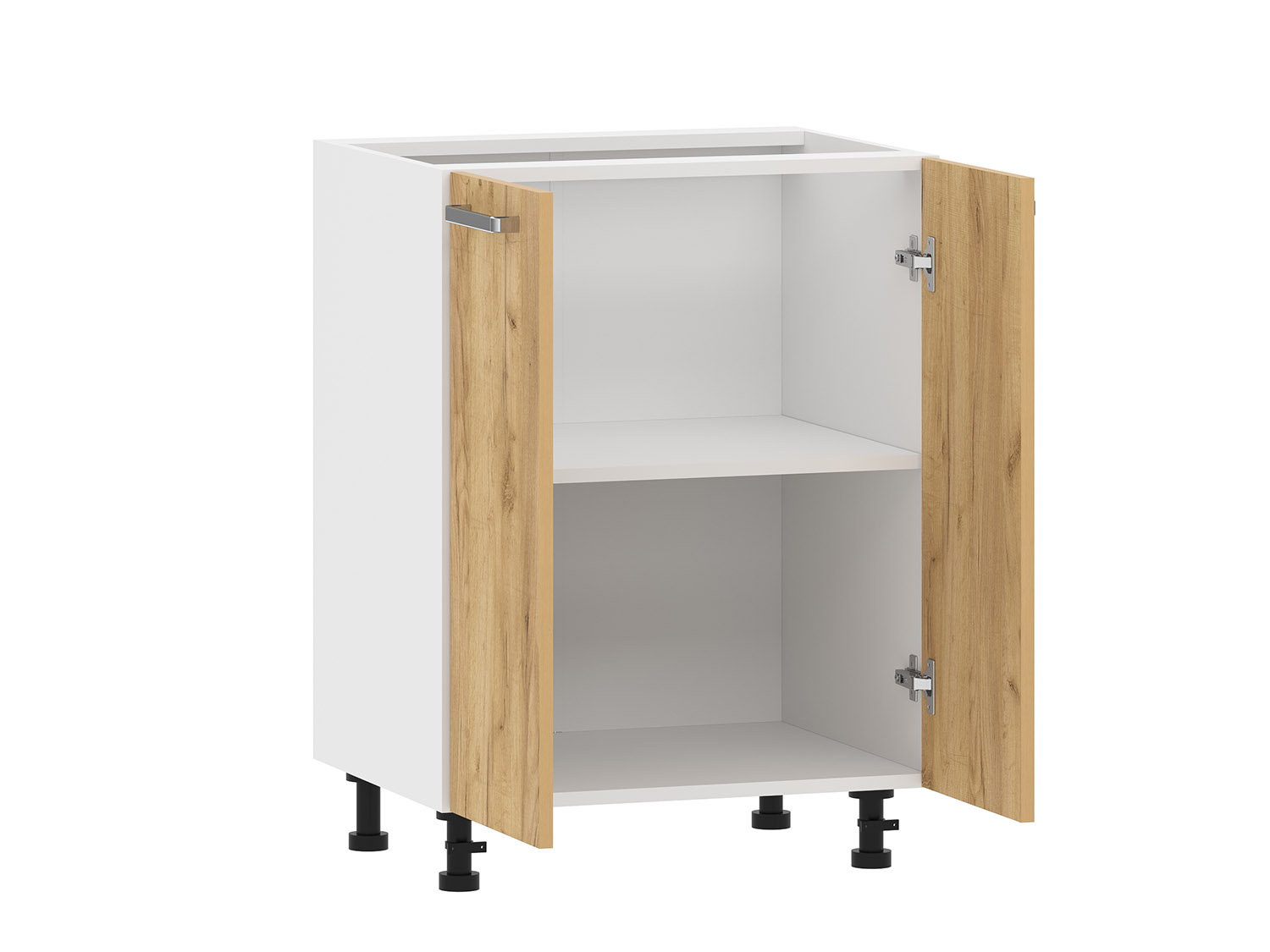 Борги 100.02 600 тумба кухонная / Белый/Дуб Крафт золотой