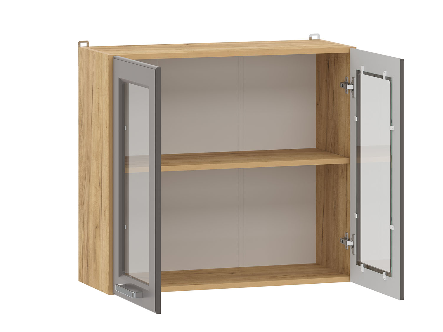 Вокс 100.31 800 шкаф навесной витрина / Дуб крафт золотой/Графит