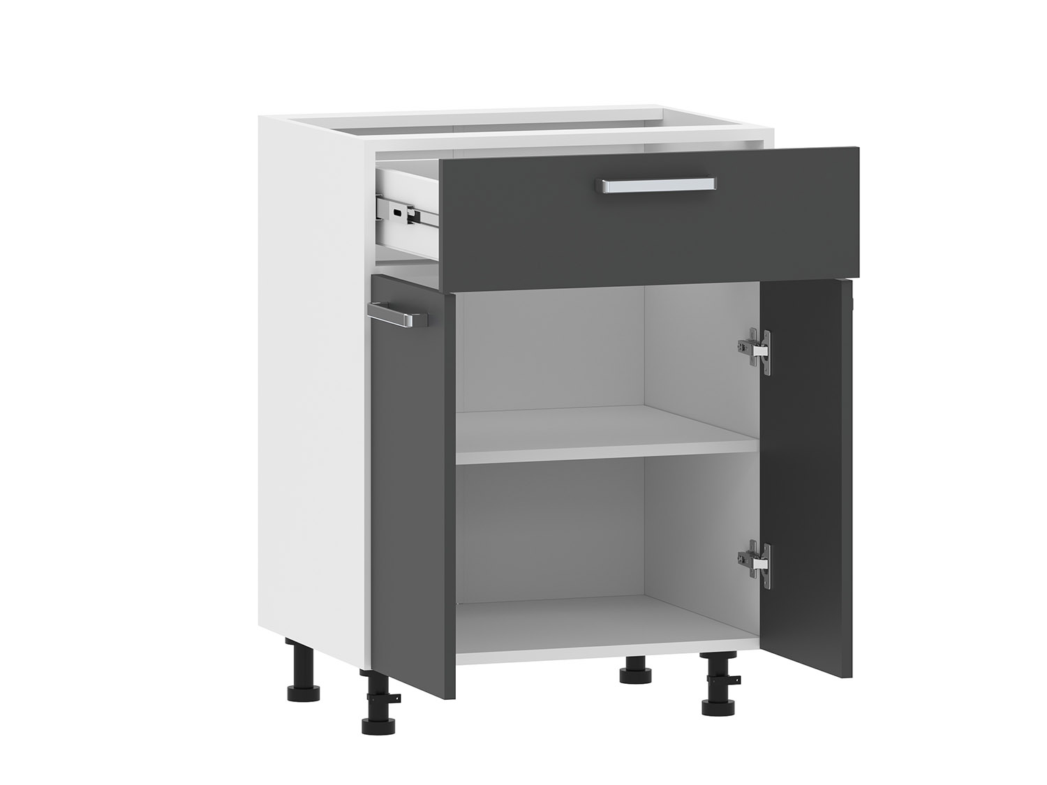 Борги 100.09 600 тумба кухонная / Белый/Антрацит
