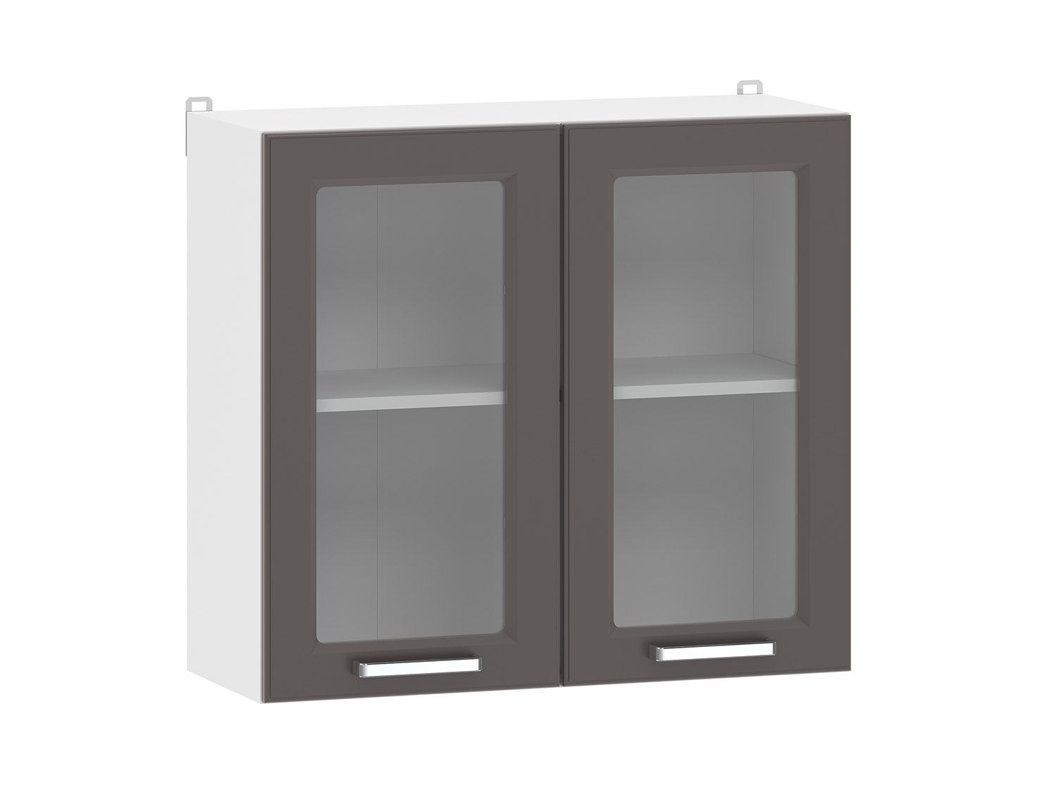 Вокс 100.31 800 шкаф навесной витрина / Белый/Графит