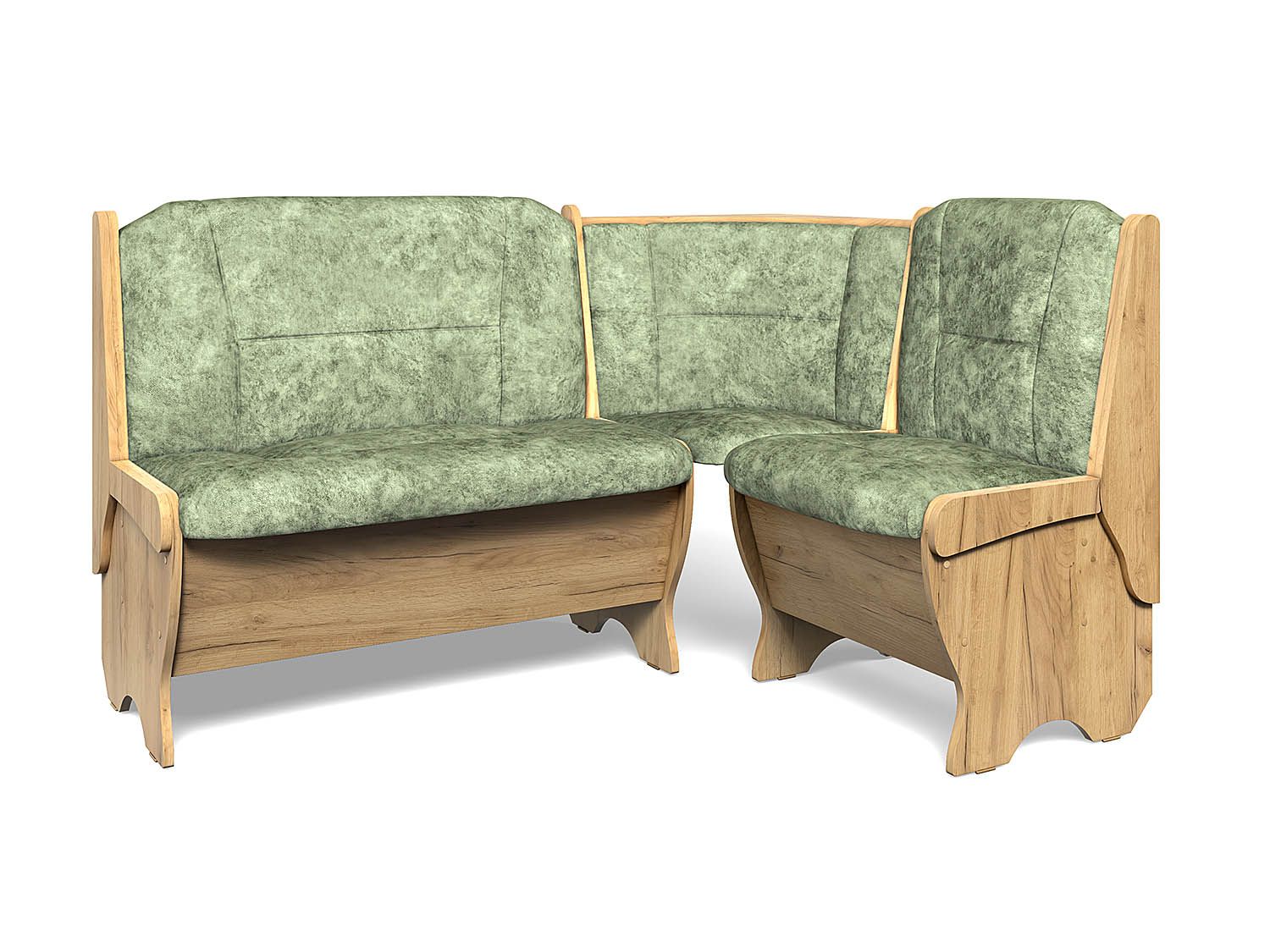 Скамья угловая Орхидея дуб крафт золотой/велюр мохито