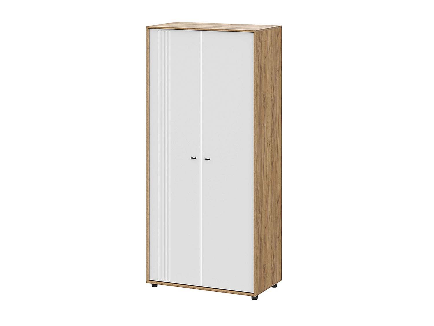 Милан шкаф двухстворчатый универсальный - Дуб Крафт золотой/Белый