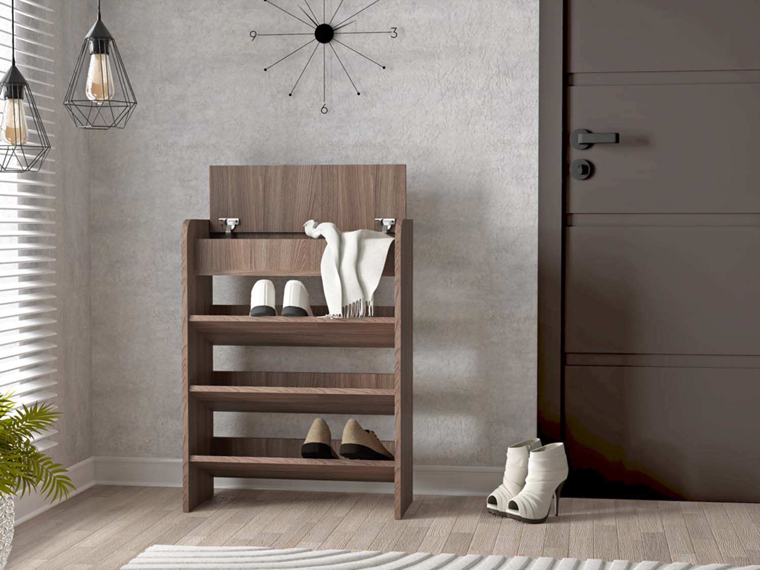 Обувница открытая 600 - Ясень темный