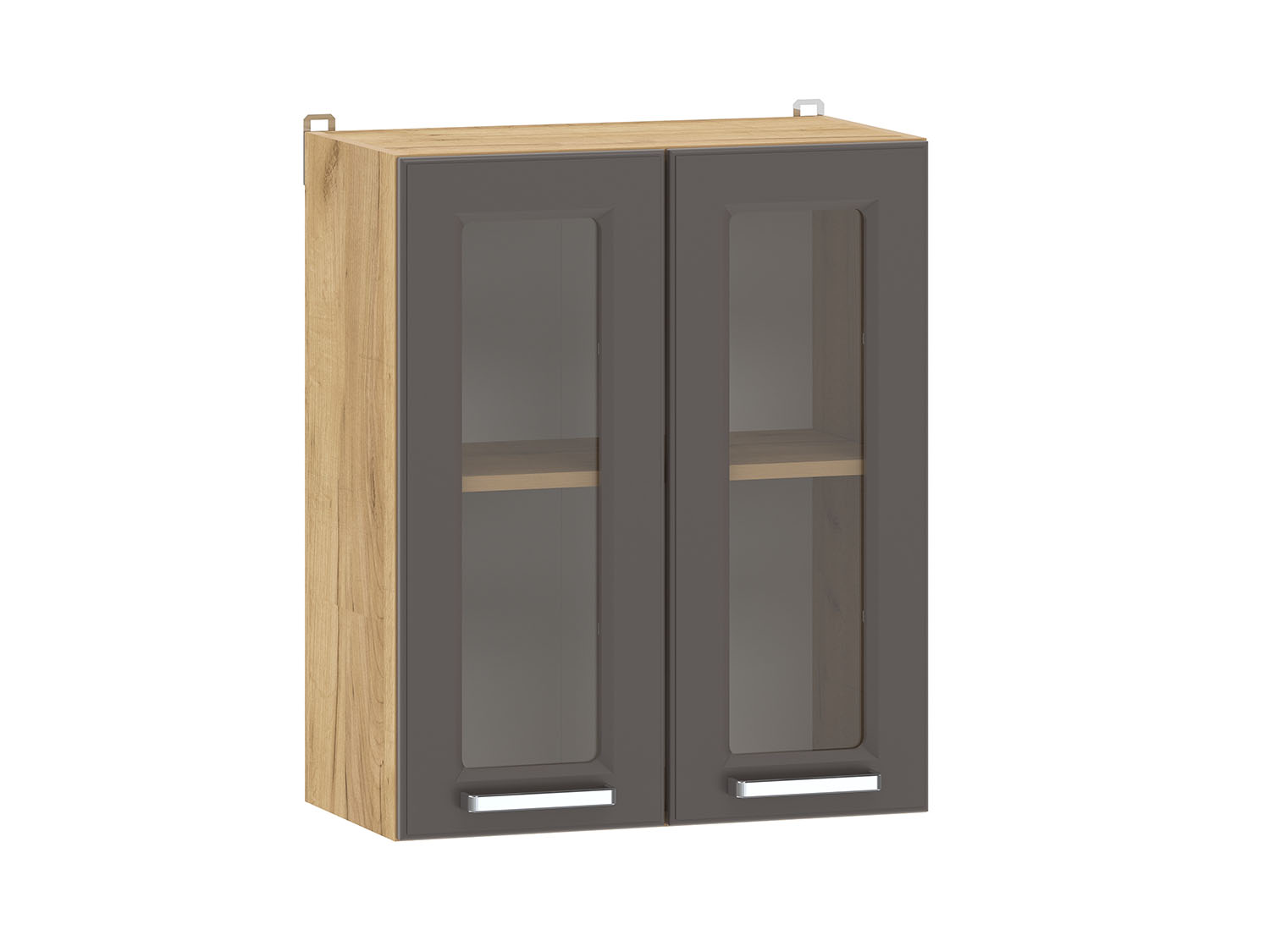 Вокс 100.31 600 шкаф навесной витрина / Дуб крафт золотой/Графит