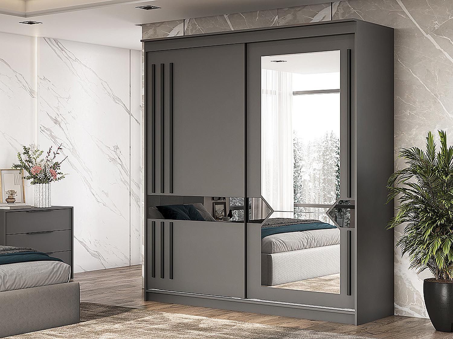 Шкаф-купе №25 2,0 / Графит